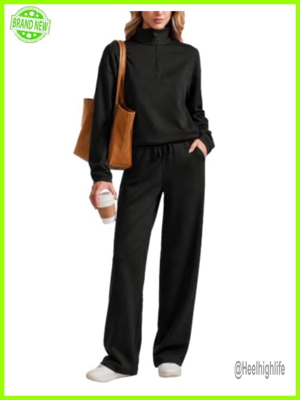 Half Zip Lounge Set Wide Leg Tracksuit